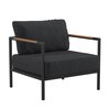 Flash Furniture Black Teak Accented Patio Chair with Cushions GM-201027-1S-CH-GG